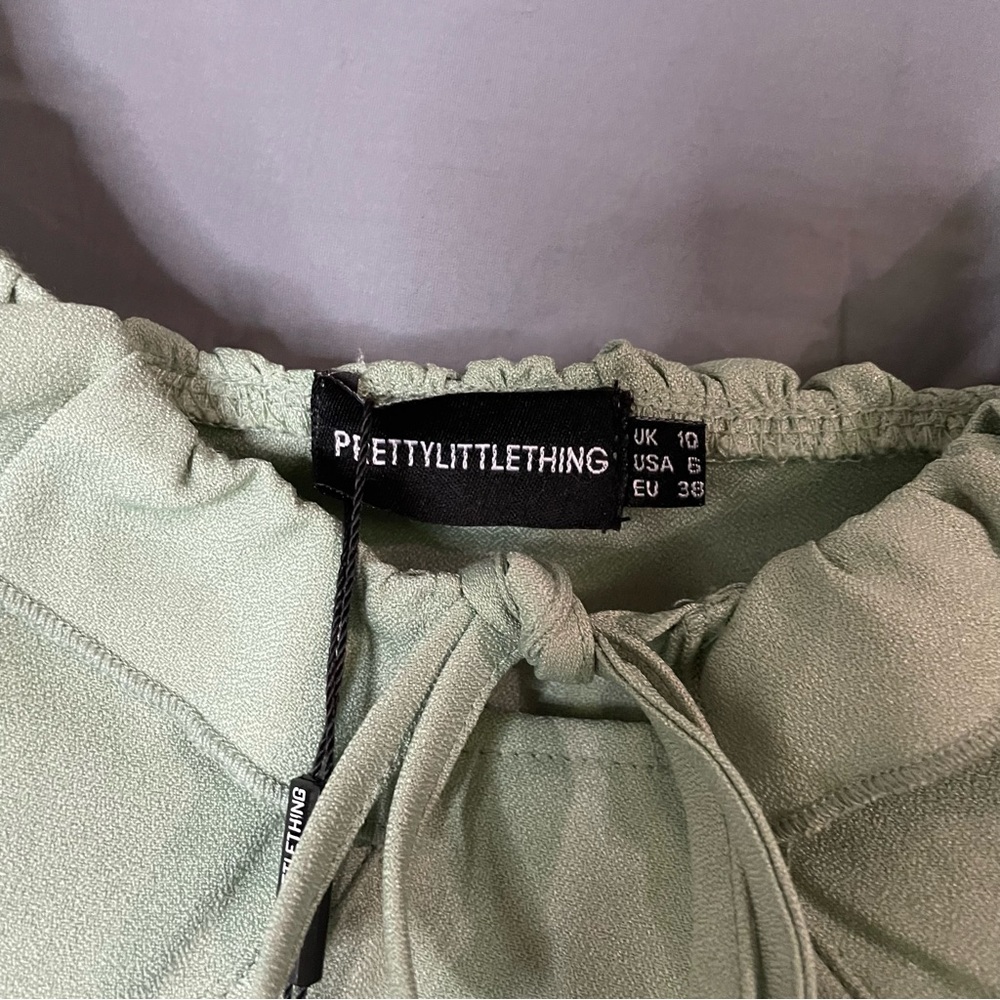 NWT Pretty Little Thing Mint Strappy Tie Midi Dress - Picture 4 of 6